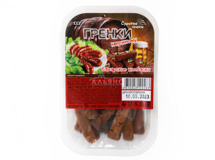 Мясные снеки: Сурские гренки Баварские колбаски (100 гр)